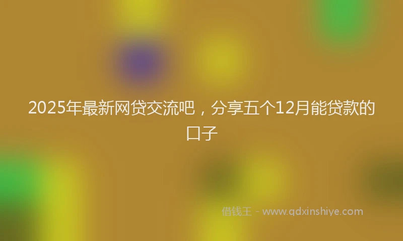 2025年最新网贷交流吧，分享五个12月能贷款的口子