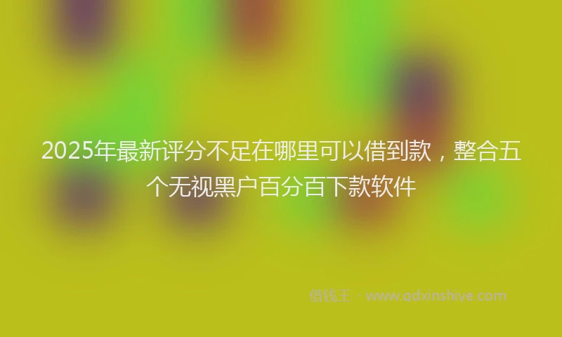 2025年最新评分不足在哪里可以借到款，整合五个无视黑户百分百下款软件