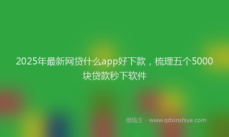 2025年最新网贷什么app好下款，梳理五个5000块贷款秒下软件