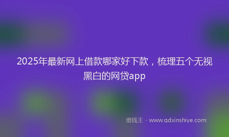 2025年最新网上借款哪家好下款，梳理五个无视黑白的网贷app