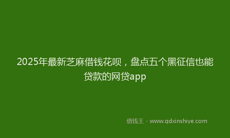 2025年最新芝麻借钱花呗，盘点五个黑征信也能贷款的网贷app