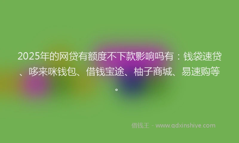 2025年的网贷有额度不下款影响吗有：钱袋速贷、哆来咪钱包、借钱宝途、柚子商城、易速购等。