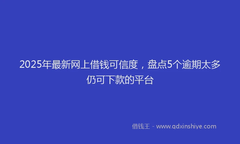 2025年最新网上借钱可信度，盘点5个逾期太多仍可下款的平台