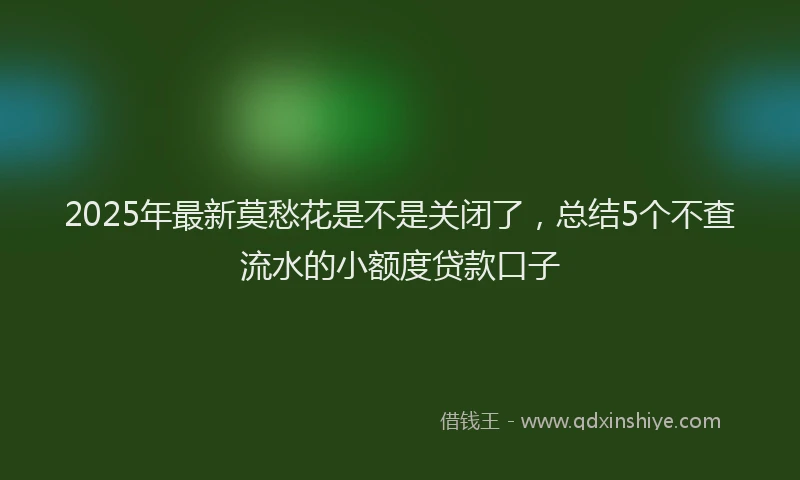 2025年最新莫愁花是不是关闭了，总结5个不查流水的小额度贷款口子