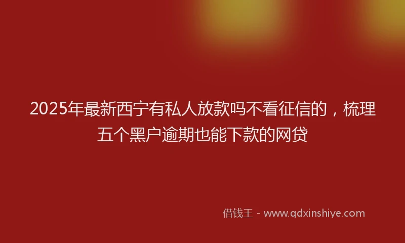 2025年最新西宁有私人放款吗不看征信的，梳理五个黑户逾期也能下款的网贷