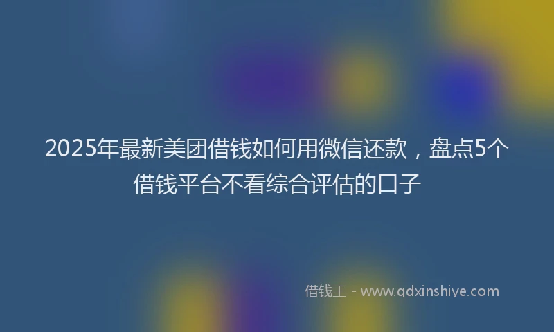 2025年最新美团借钱如何用微信还款，盘点5个借钱平台不看综合评估的口子