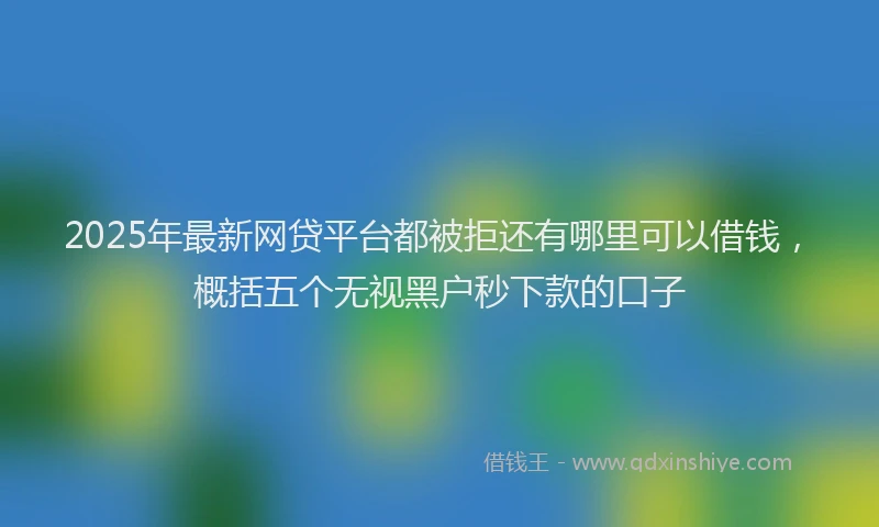 2025年最新网贷平台都被拒还有哪里可以借钱，概括五个无视黑户秒下款的口子