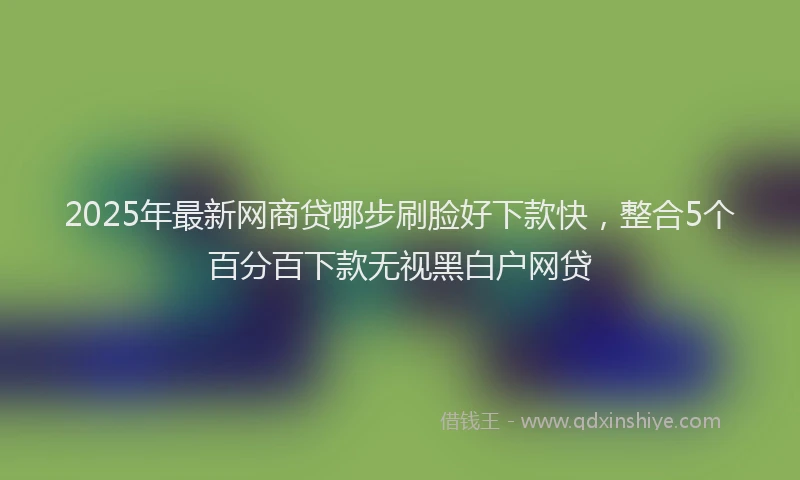 2025年最新网商贷哪步刷脸好下款快，整合5个百分百下款无视黑白户网贷