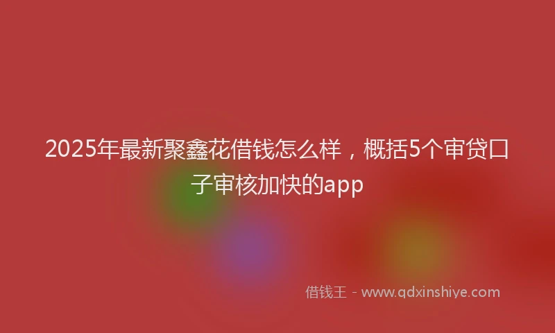 2025年最新聚鑫花借钱怎么样，概括5个审贷口子审核加快的app