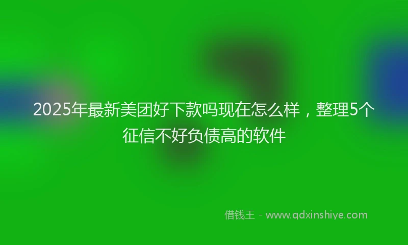 2025年最新美团好下款吗现在怎么样，整理5个征信不好负债高的软件