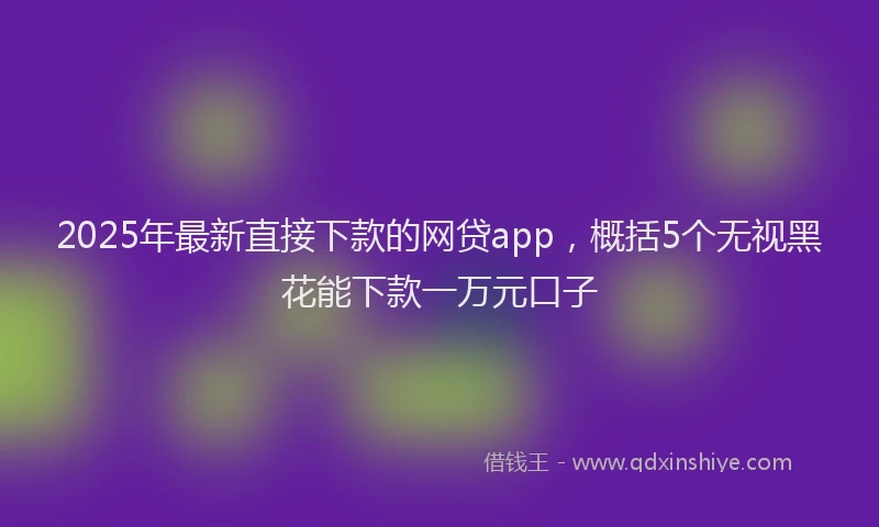 2025年最新直接下款的网贷app，概括5个无视黑花能下款一万元口子