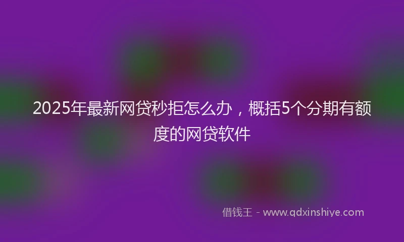 2025年最新网贷秒拒怎么办，概括5个分期有额度的网贷软件