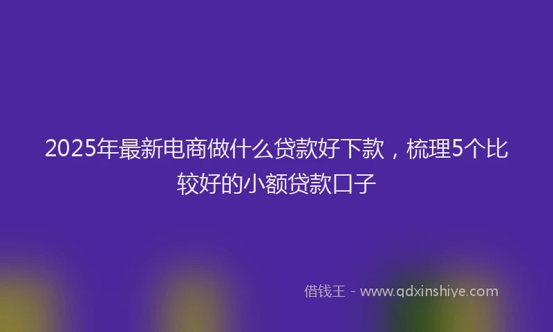 2025年最新电商做什么贷款好下款，梳理5个比较好的小额贷款口子
