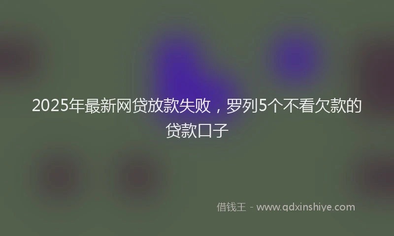 2025年最新网贷放款失败，罗列5个不看欠款的贷款口子