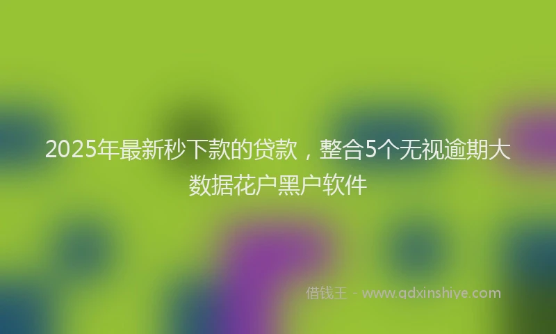 2025年最新秒下款的贷款，整合5个无视逾期大数据花户黑户软件