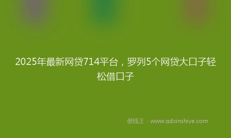 2025年最新网贷714平台，罗列5个网贷大口子轻松借口子