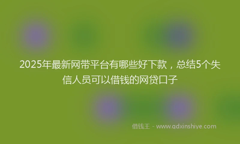 2025年最新网带平台有哪些好下款，总结5个失信人员可以借钱的网贷口子