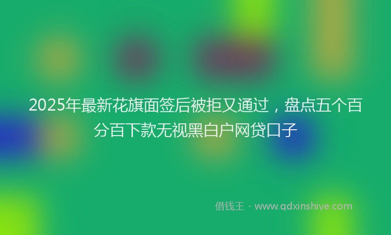 2025年最新花旗面签后被拒又通过，盘点五个百分百下款无视黑白户网贷口子