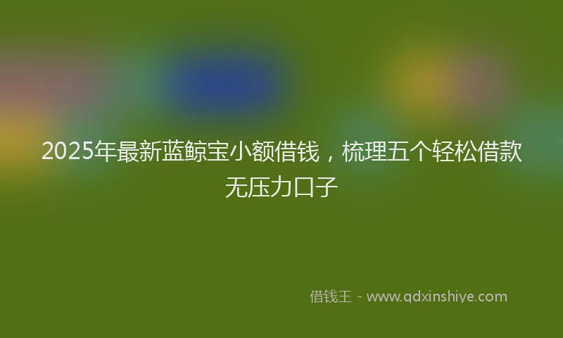 2025年最新蓝鲸宝小额借钱，梳理五个轻松借款无压力口子