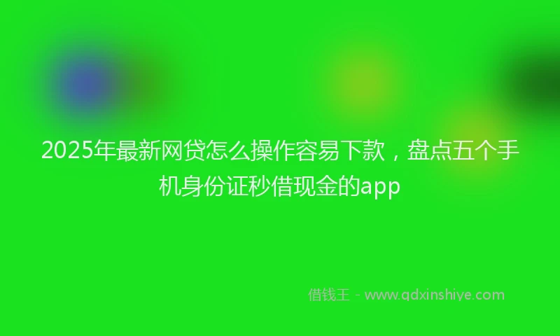 2025年最新网贷怎么操作容易下款，盘点五个手机身份证秒借现金的app