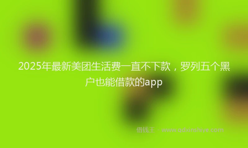2025年最新美团生活费一直不下款，罗列五个黑户也能借款的app