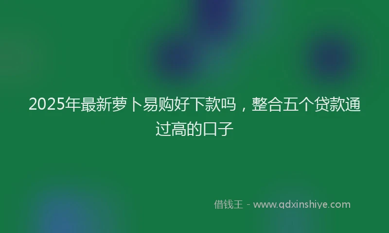 2025年最新萝卜易购好下款吗，整合五个贷款通过高的口子