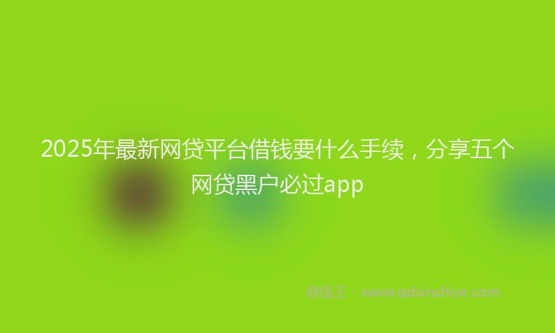 2025年最新网贷平台借钱要什么手续，分享五个网贷黑户必过app