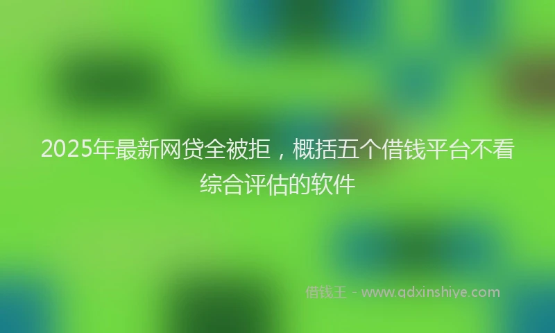 2025年最新网贷全被拒，概括五个借钱平台不看综合评估的软件