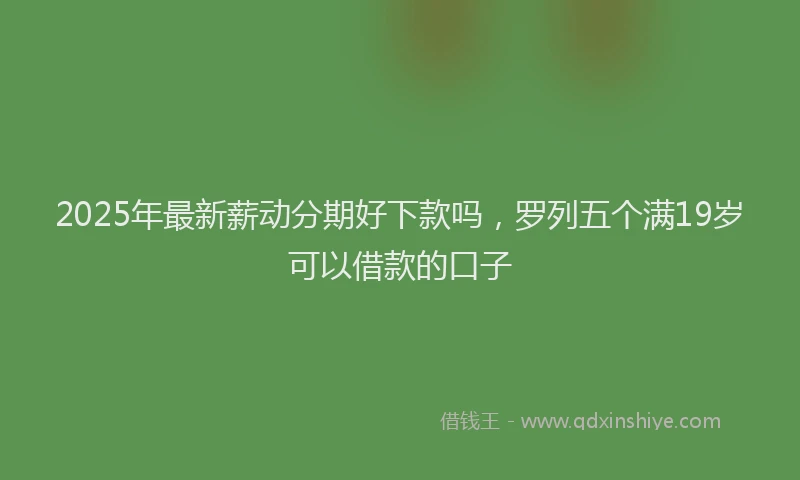 2025年最新薪动分期好下款吗，罗列五个满19岁可以借款的口子