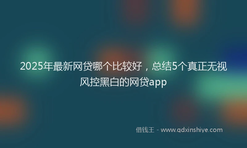 2025年最新网贷哪个比较好，总结5个真正无视风控黑白的网贷app