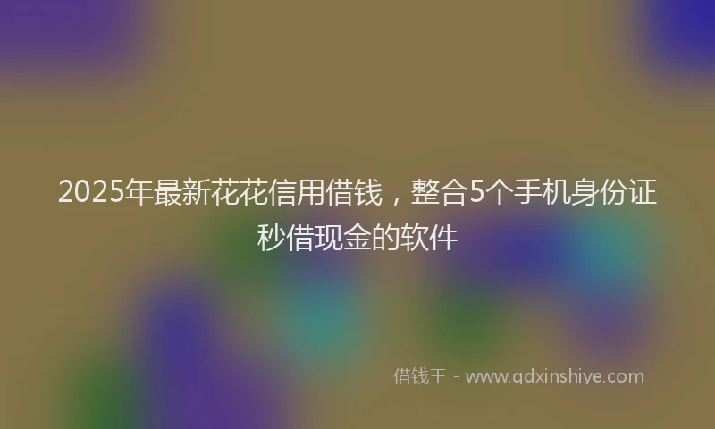 2025年最新花花信用借钱，整合5个手机身份证秒借现金的软件