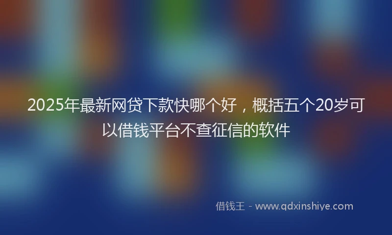 2025年最新网贷下款快哪个好，概括五个20岁可以借钱平台不查征信的软件