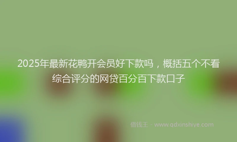2025年最新花鸭开会员好下款吗，概括五个不看综合评分的网贷百分百下款口子