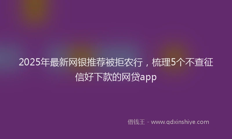 2025年最新网银推荐被拒农行，梳理5个不查征信好下款的网贷app
