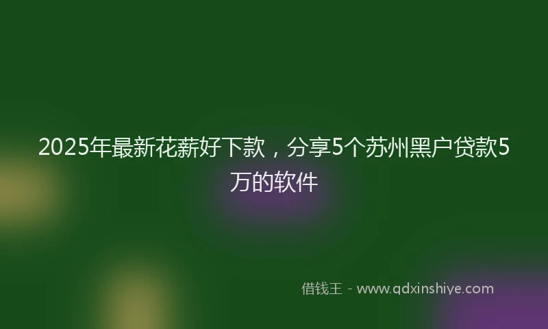 2025年最新花薪好下款，分享5个苏州黑户贷款5万的软件