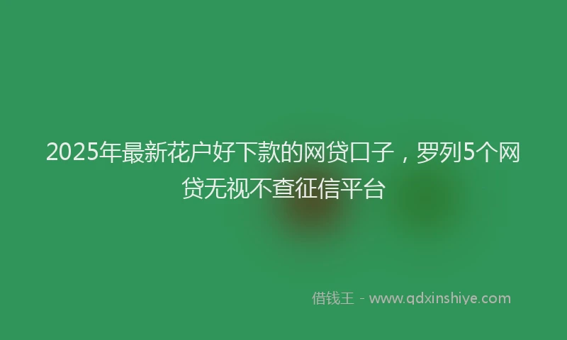 2025年最新花户好下款的网贷口子，罗列5个网贷无视不查征信平台