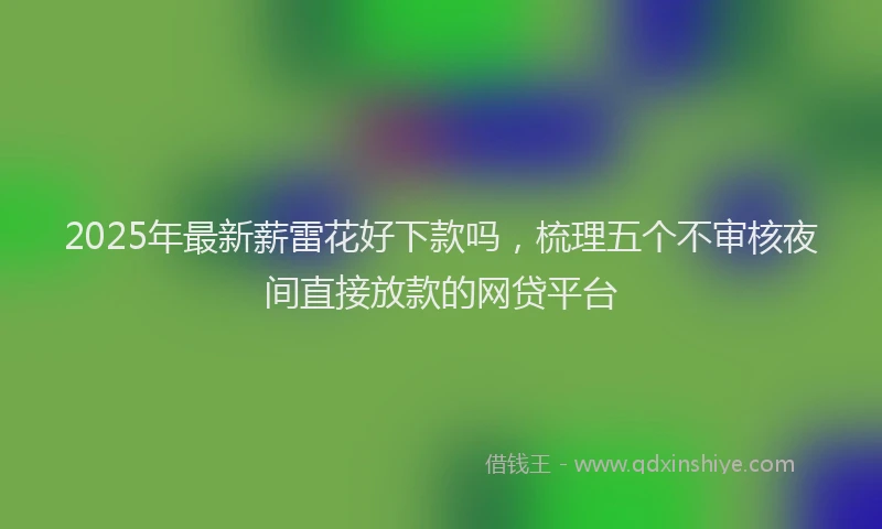 2025年最新薪雷花好下款吗，梳理五个不审核夜间直接放款的网贷平台