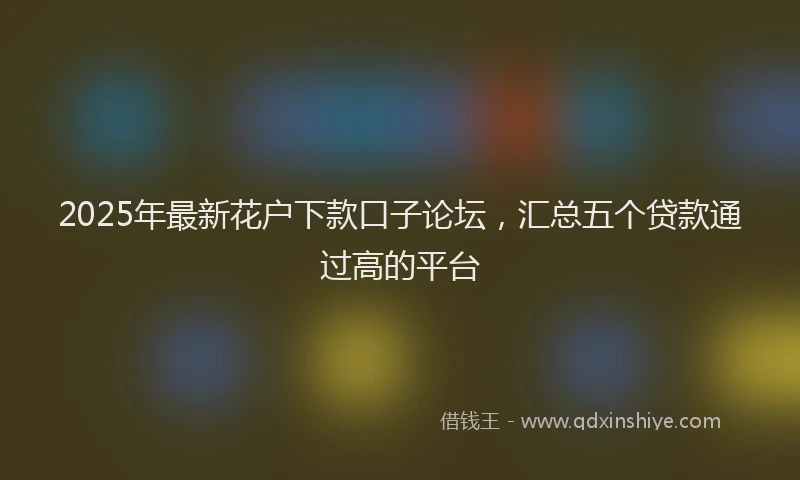 2025年最新花户下款口子论坛，汇总五个贷款通过高的平台