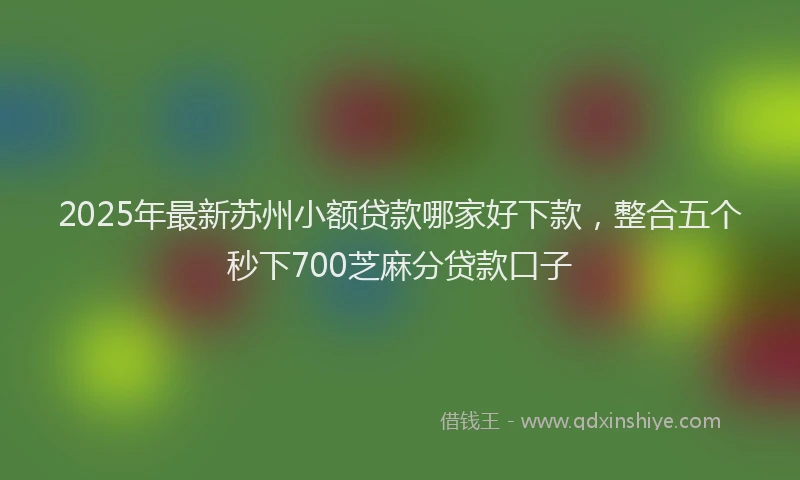 2025年最新苏州小额贷款哪家好下款，整合五个秒下700芝麻分贷款口子