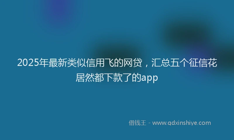 2025年最新类似信用飞的网贷，汇总五个征信花居然都下款了的app