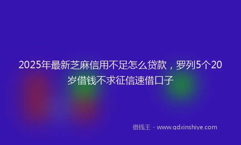 2025年最新芝麻信用不足怎么贷款，罗列5个20岁借钱不求征信速借口子