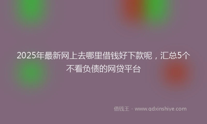 2025年最新网上去哪里借钱好下款呢，汇总5个不看负债的网贷平台