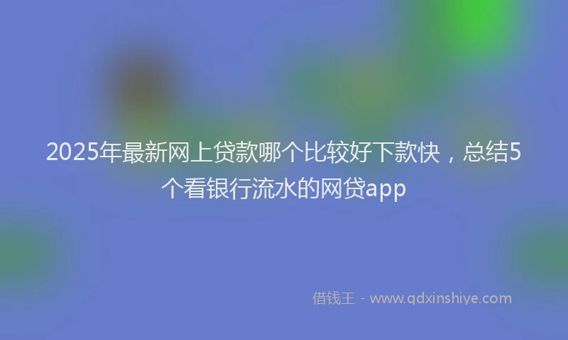 2025年最新网上贷款哪个比较好下款快，总结5个看银行流水的网贷app