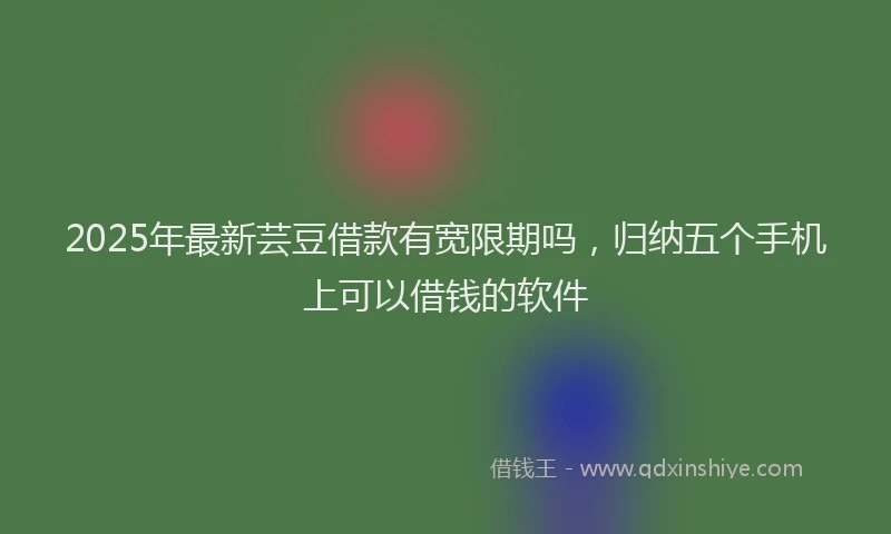 2025年最新芸豆借款有宽限期吗，归纳五个手机上可以借钱的软件