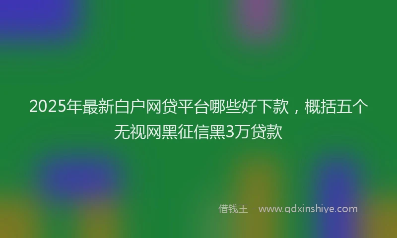 2025年最新白户网贷平台哪些好下款，概括五个无视网黑征信黑3万贷款