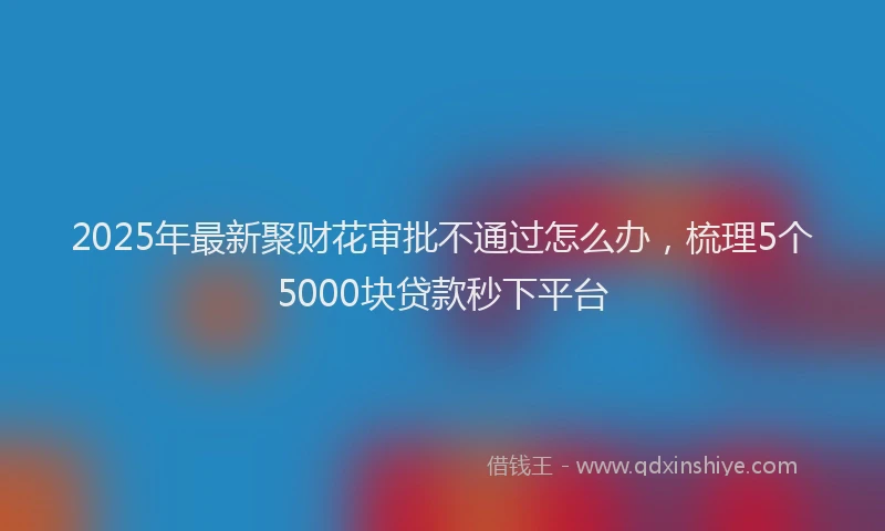 2025年最新聚财花审批不通过怎么办，梳理5个5000块贷款秒下平台