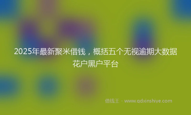 2025年最新聚米借钱，概括五个无视逾期大数据花户黑户平台