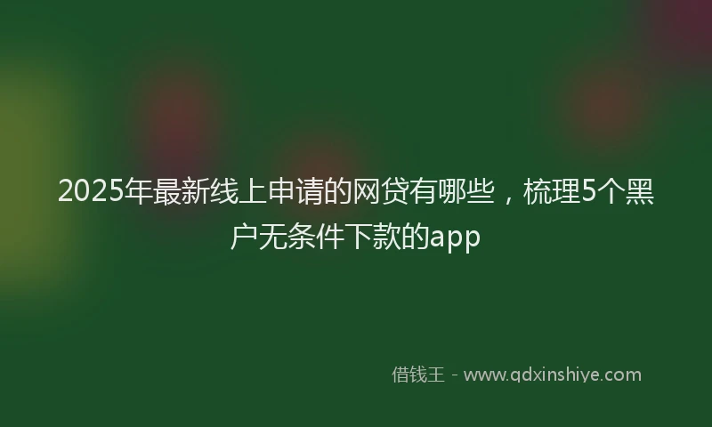 2025年最新线上申请的网贷有哪些，梳理5个黑户无条件下款的app