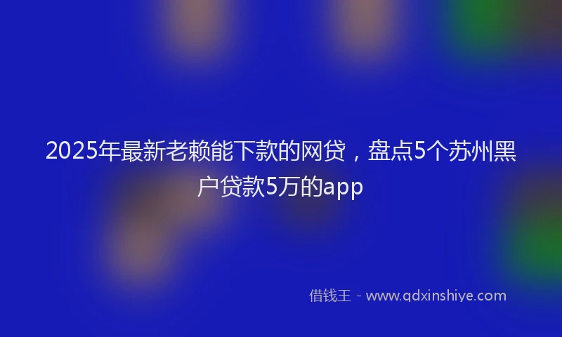 2025年最新老赖能下款的网贷，盘点5个苏州黑户贷款5万的app