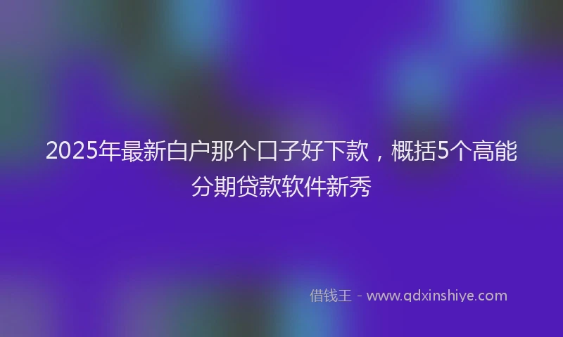 2025年最新白户那个口子好下款，概括5个高能分期贷款软件新秀